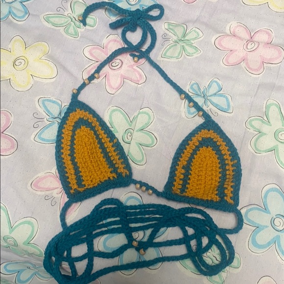 Worn once crochet bathing suit w/ cheeky bottoms - Picture 2 of 3